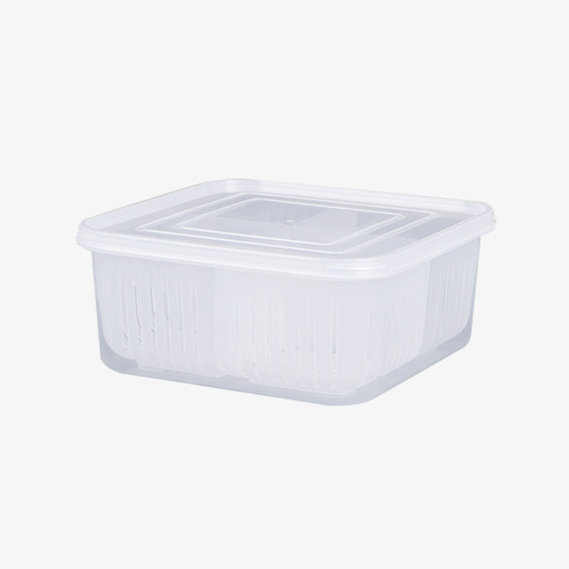 4 in 1 Food Storage Box PP Plastic | 4 Separate Compartments with Filter Layer | Microwave, Dishwasher and Freezer Safe