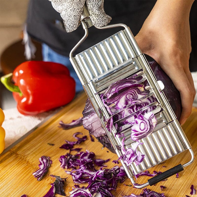 4-in-1 Multifunctional Grater Stainless Steel | Interchangeable Slice, Shred & Grate Blades | Dishwasher Safe & Rust Resistant
