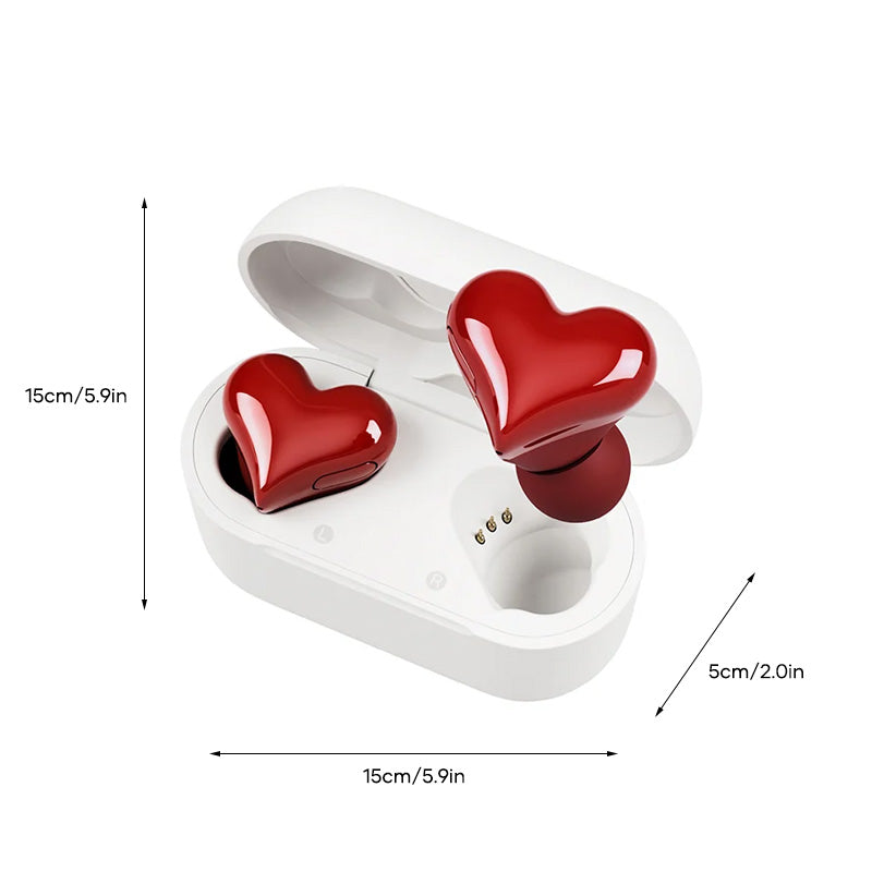 Heart-Shaped Wireless Earbuds for Women | Bluetooth 5.3, ENC Noise Cancelling & Touch Control | 24-Hour Battery Life 27
