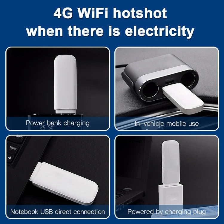 4G LTE WiFi Router Mobile Hotspot | SIM Card Slot, 150 Mbps 2.4G Band | Portable USB Network Adapter, FDD B1/B3/B5