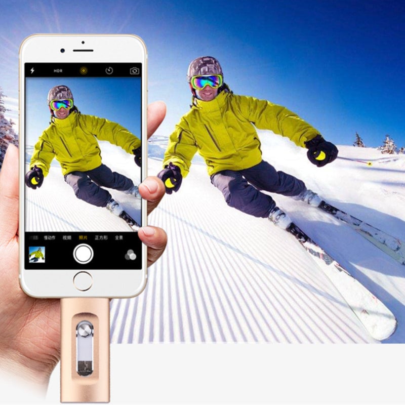 USB Memory Storage 3-in-1 Metal Lightning Portable with Touch ID Lock 7