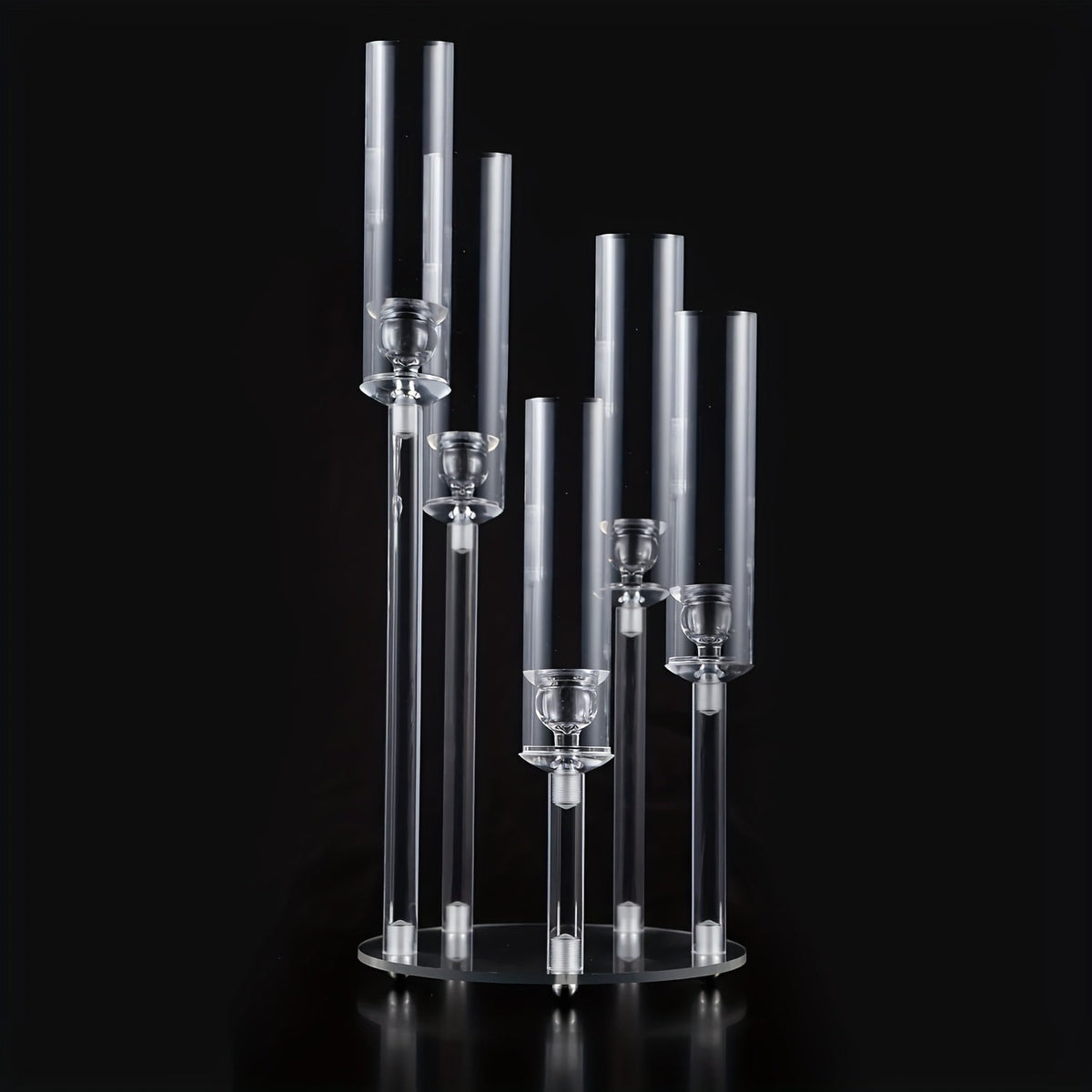 5-Arm Candle Holder Acrylic | Curved Arms for Wax or LED Candles | Shatter-Resistant Design for Indoor & Outdoor Use