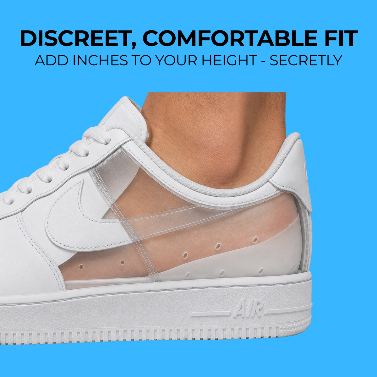 Height Increase Insoles Silicone | Invisible Fit for Any Shoe, Boot or Trainer | Adjustable Lift 2 to 3 Inches 4