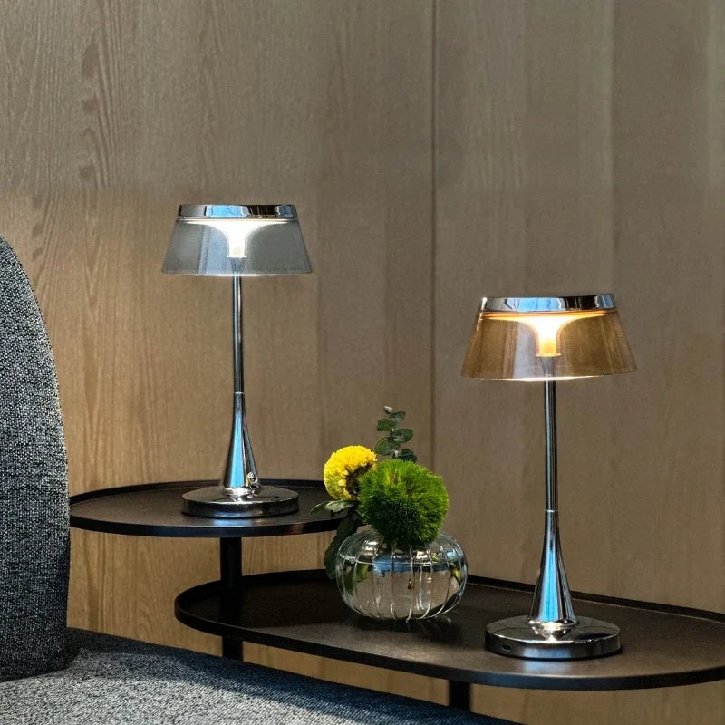 Cordless Table Lamp Rechargeable Acrylic Dimmable with Touch Control 6