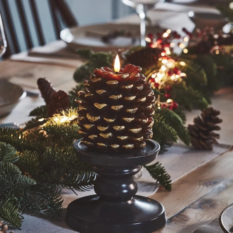 Flameless Pinecone Candles LED Battery-Operated with Timer Function 10