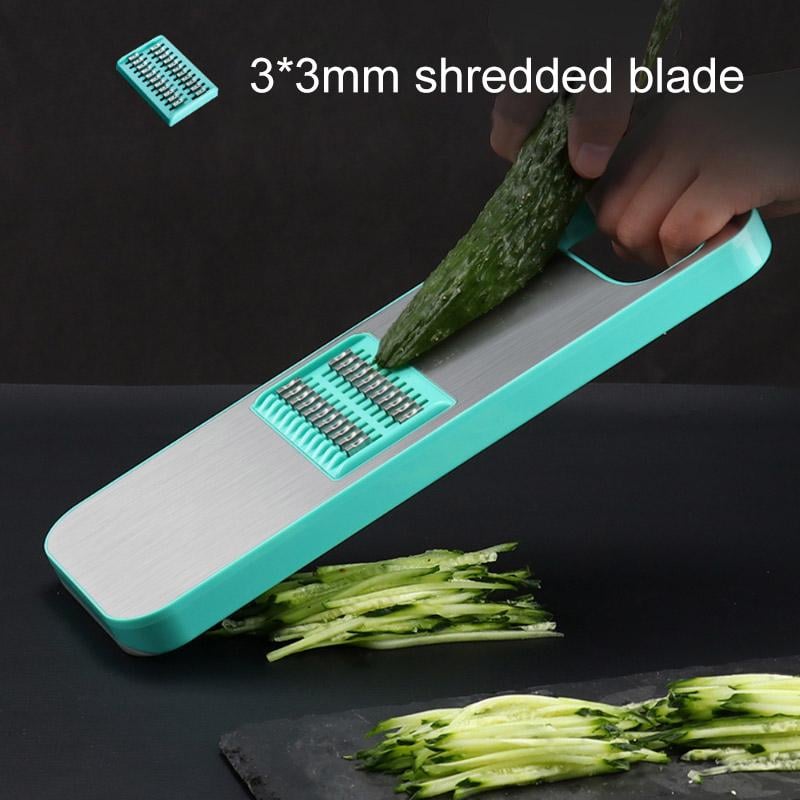 3-in-1 Vegetable Cutter Stainless Steel | 3 Interchangeable Blades & Hand Guard | Safe Slicing for Fruit & Veg 4