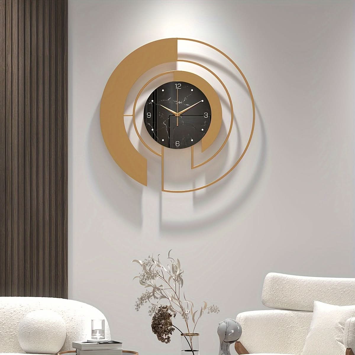 Silent Wall Clock Geometric Modern Minimalist Iron Frame with Glass Dial 4