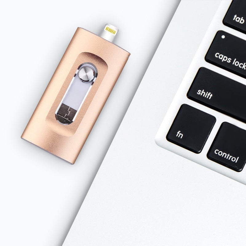 USB Memory Storage 3-in-1 Metal Lightning Portable with Touch ID Lock 8