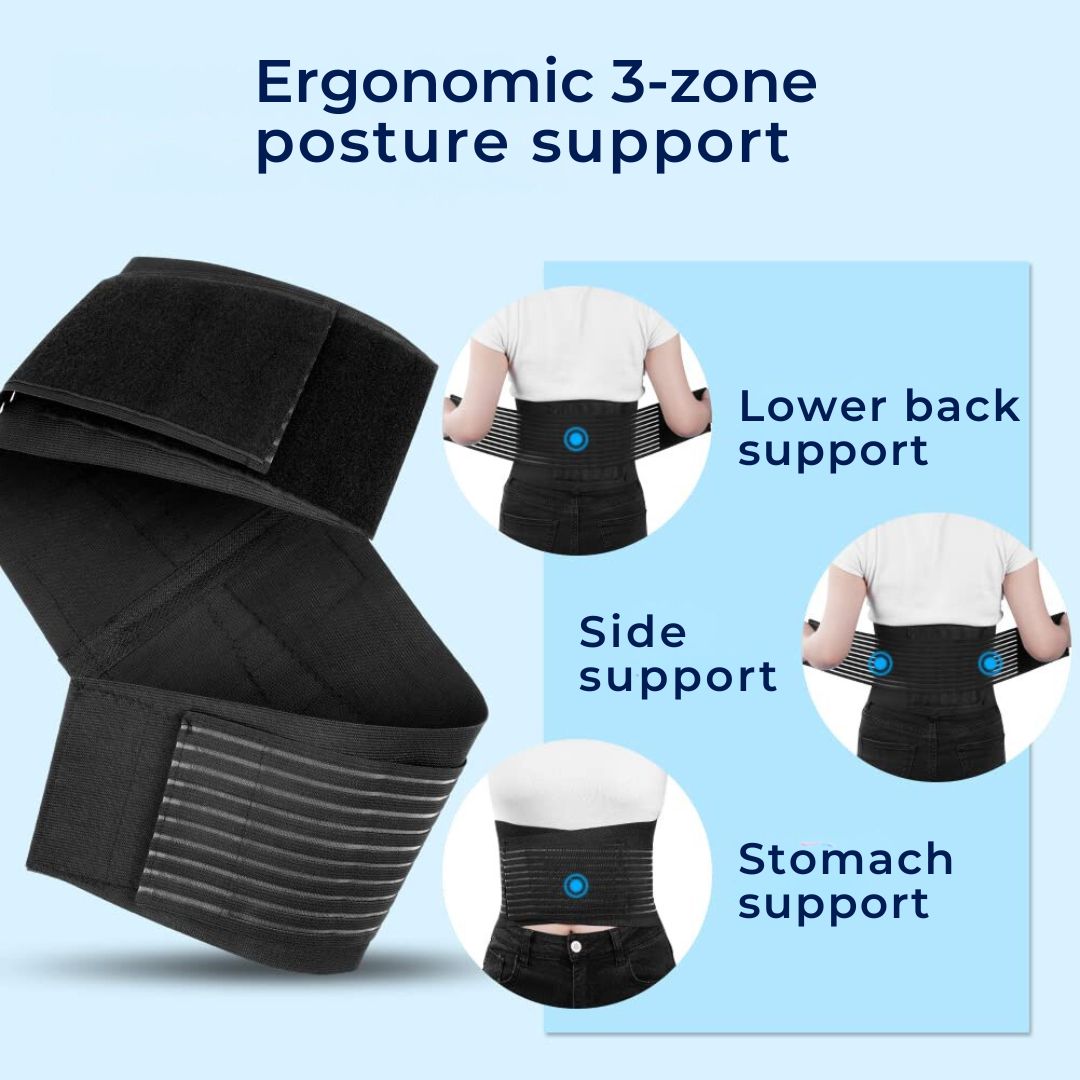 Back Support Belt for Women | Adjustable Lumbar Compression Straps | Breathable Posture Support for Full Mobility 3