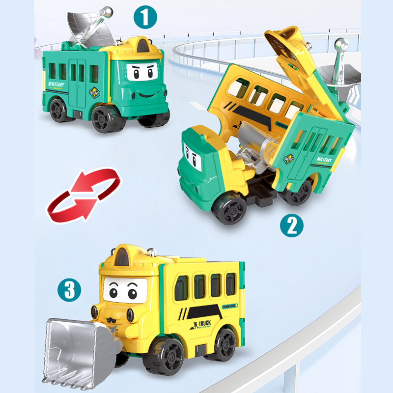 Transforming Toy Car Set Plastic | 4-in-1 Construction Vehicles, No Sharp Edges | Educational Gift for Kids and Toddlers 8