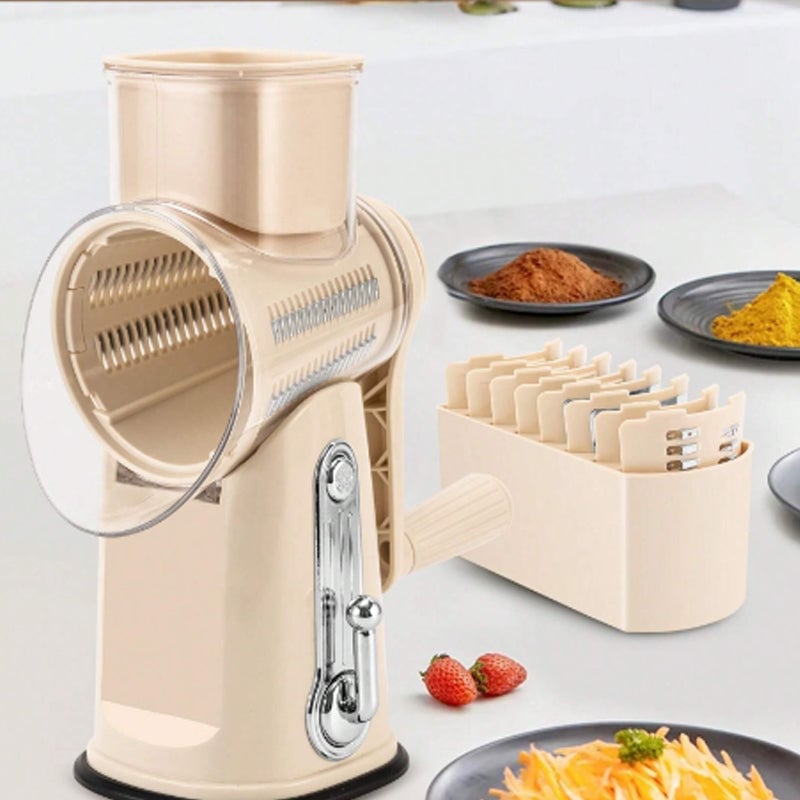 Vegetable Cutter Slicer Rotary Multi-Purpose Hand Crank with Suction Base 4