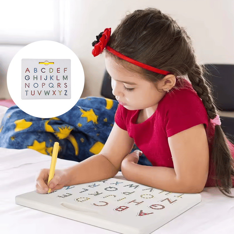 Magnetic Alphabet Tracing Board Double Sided ABS Plastic with Stylus Pen 1