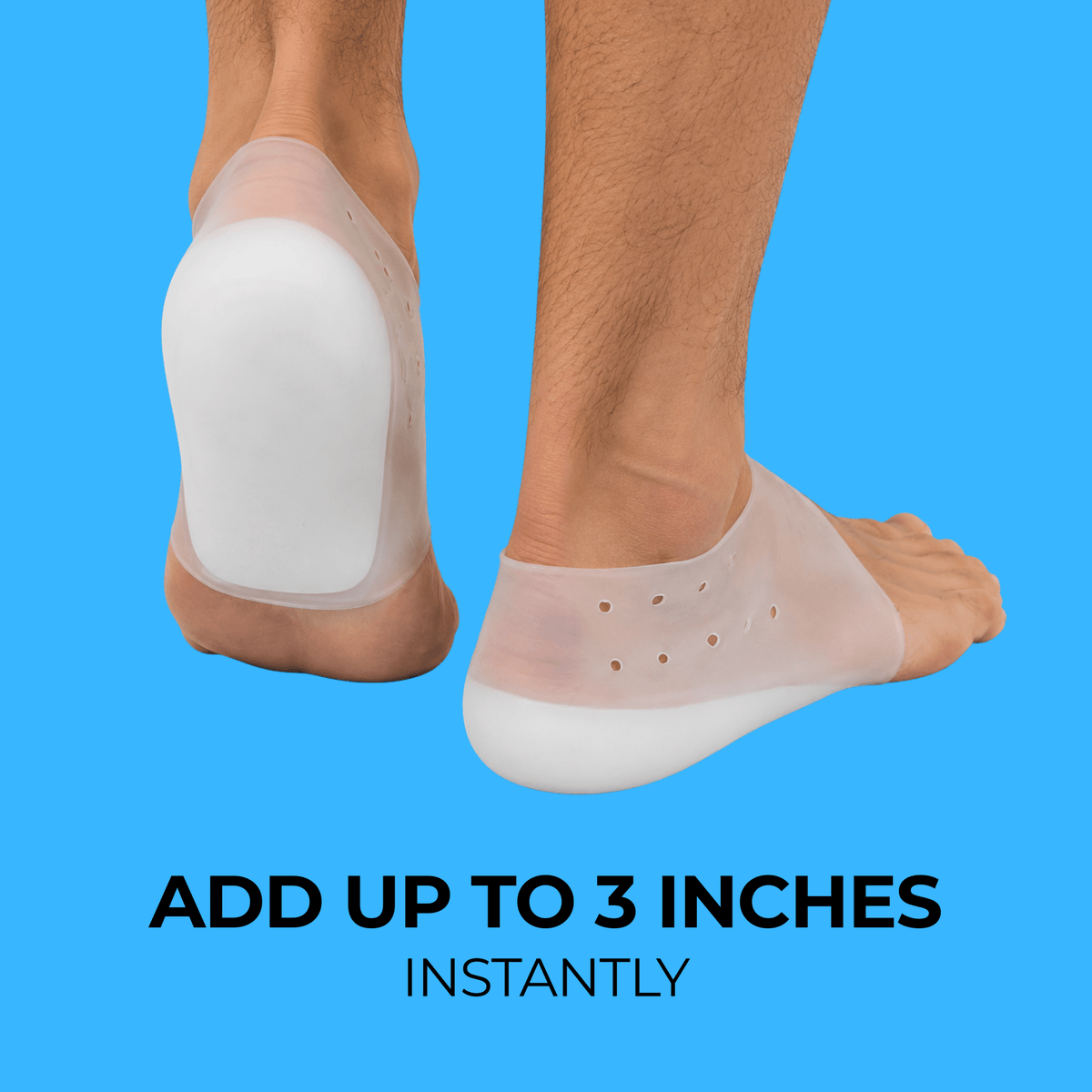 Height Increase Insoles Silicone | Invisible Fit for Any Shoe, Boot or Trainer | Adjustable Lift 2 to 3 Inches 1