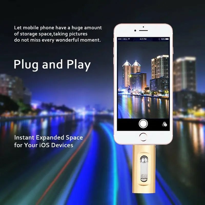 USB Memory Storage 3-in-1 Metal Lightning Portable with Touch ID Lock 2