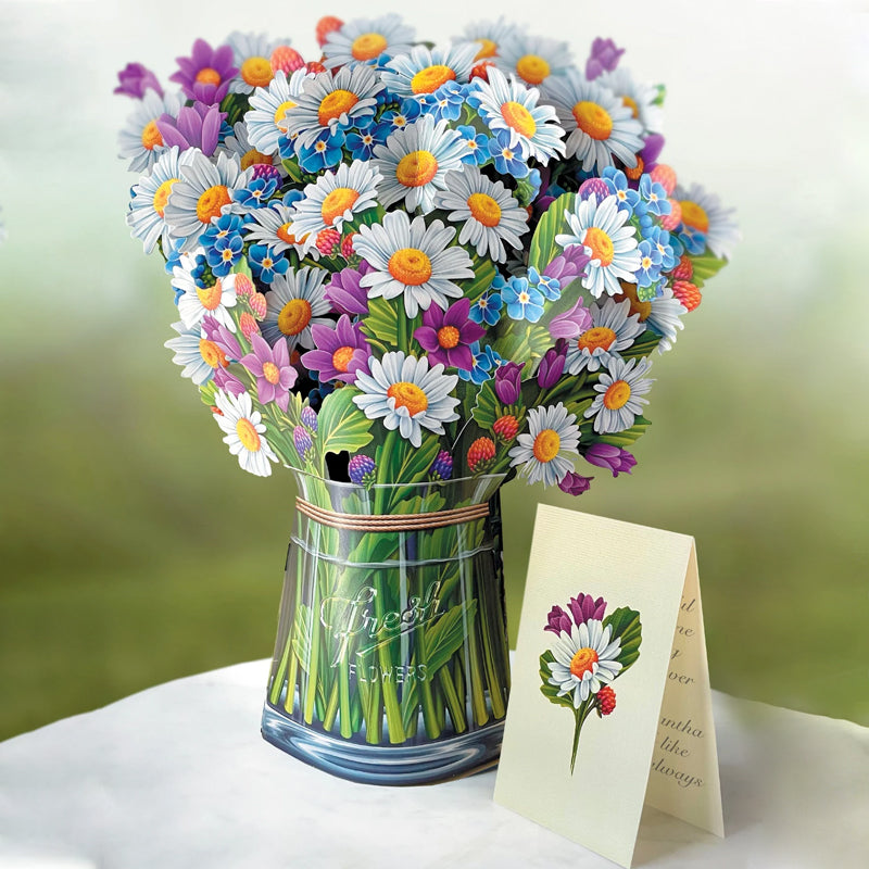 3D Pop-Up Bouquet Greeting Card | Unfolds into a Life-Like Paper Flower Display | Includes Paper Vase & Note Card 5