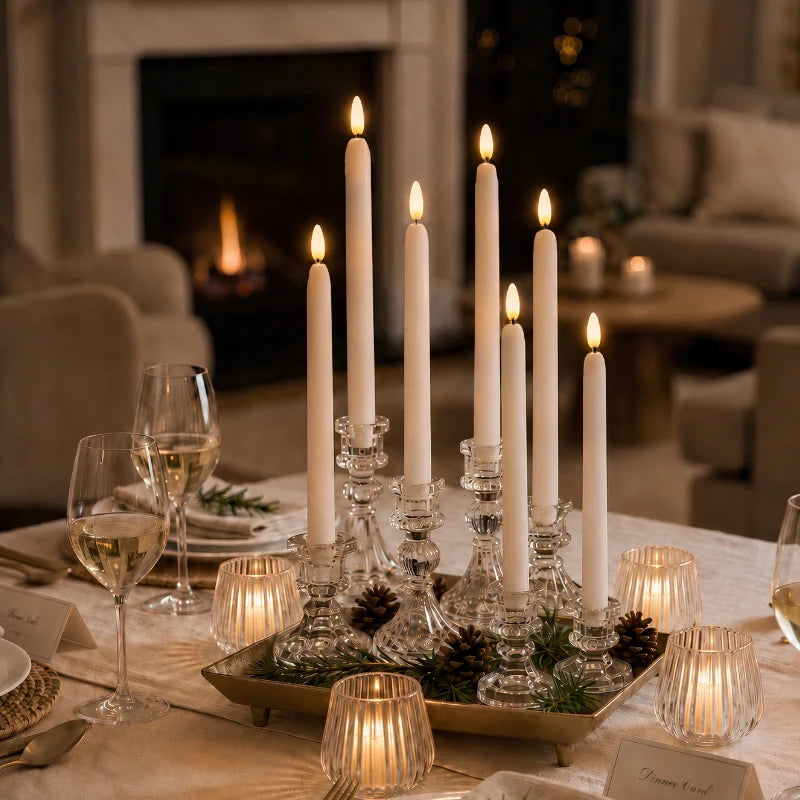 Flameless Taper Candles ABS 28 cm | Warm White LED with Remote Control | No Flame, No Wax, No Smoke, Up to 50 Hours 4