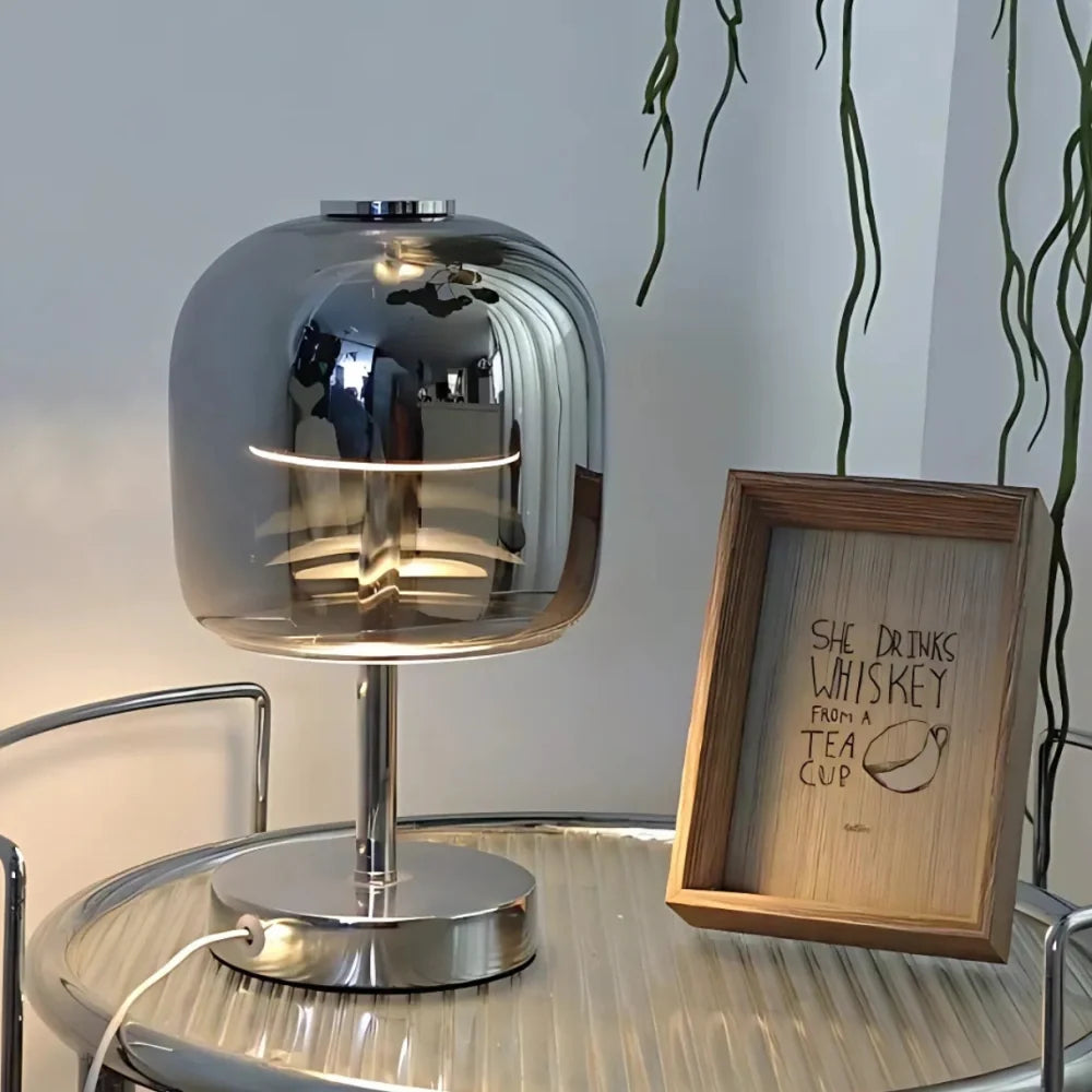 Dimmable Table Lamp USB Plug-In Iron Glass Spherical with 3 Lighting Colours 4