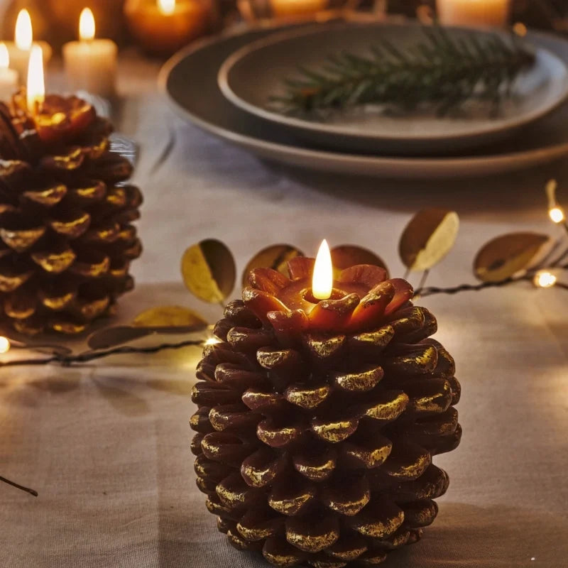 Flameless Pinecone Candles LED Battery-Operated with Timer Function 7