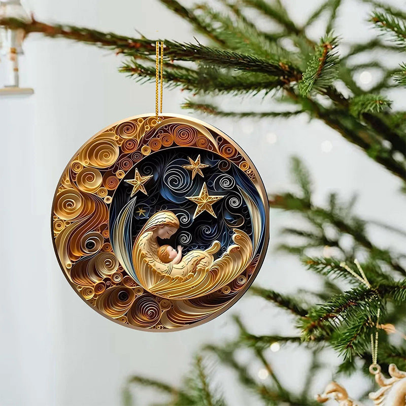 3D Christmas Ornament Acrylic | 3D Effect Pattern Design | Lightweight Festive Tree and Table Decoration for Holiday Décor 7