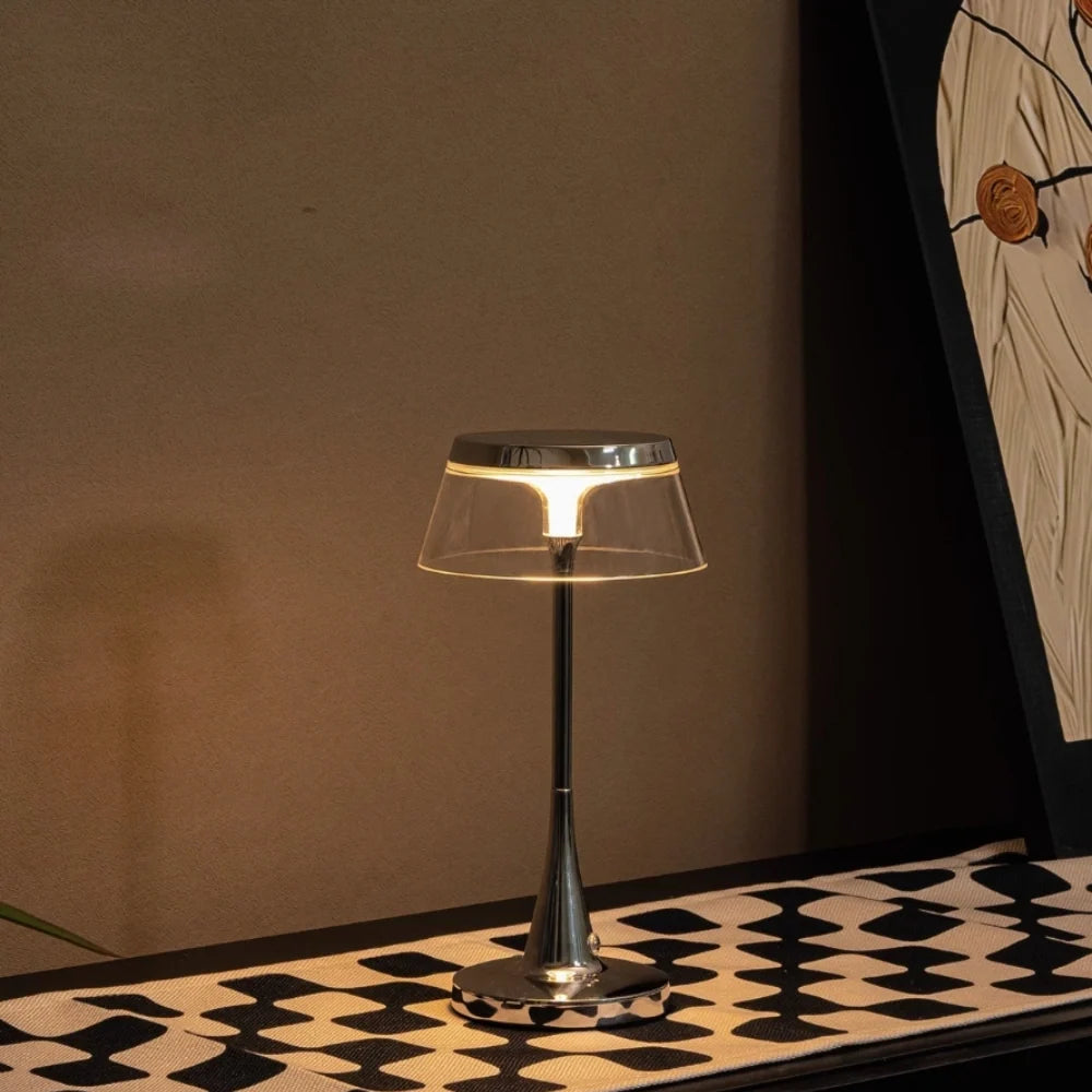 Cordless Table Lamp Rechargeable Acrylic Dimmable with Touch Control 9