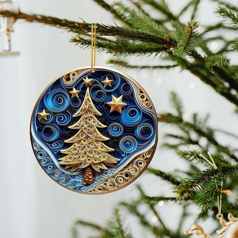 3D Christmas Ornament Acrylic | 3D Effect Pattern Design | Lightweight Festive Tree and Table Decoration for Holiday Décor 8