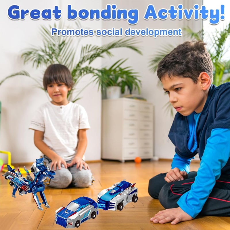 Toy Cars Magnetic 2-in-1 ABS Dragon Unicorn with Impact Transformation 6