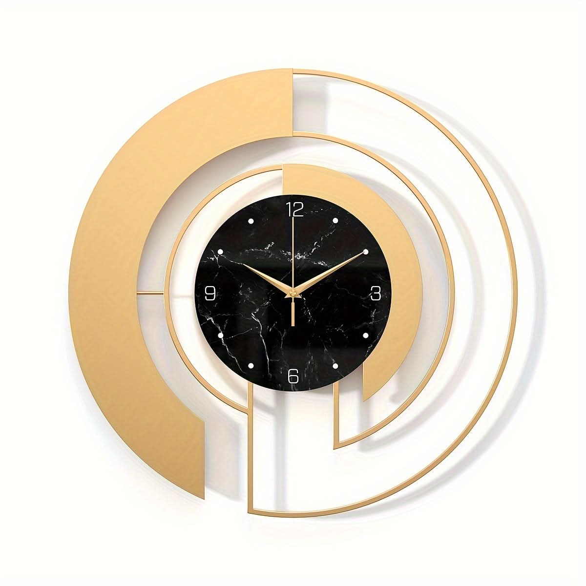 Silent Wall Clock Geometric Modern Minimalist Iron Frame with Glass Dial 7