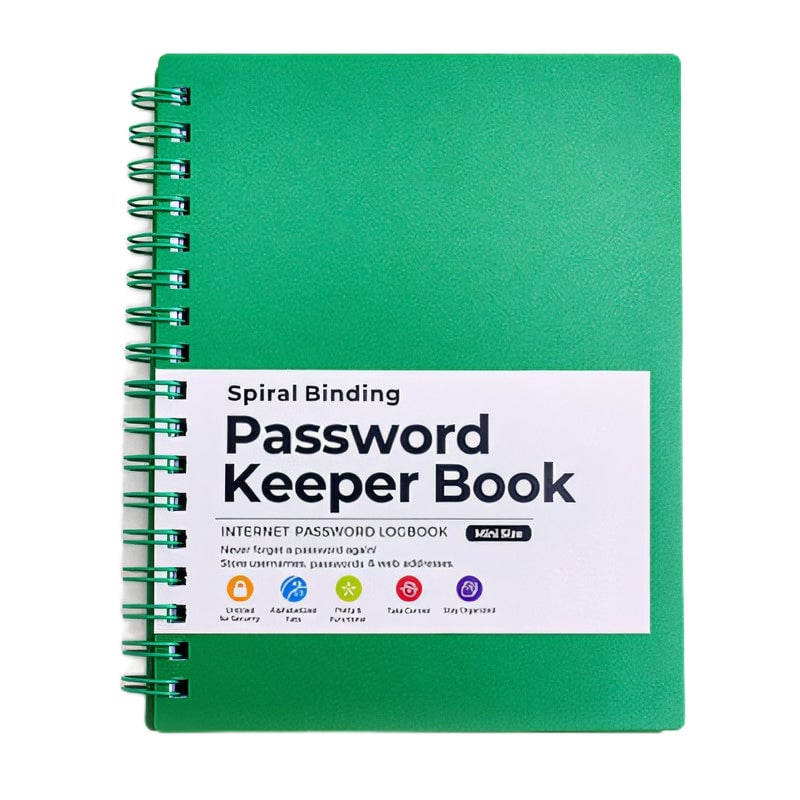 Password Book Coil Bound A6 Portable PP Cover with Alphabetical Index Tabs 12