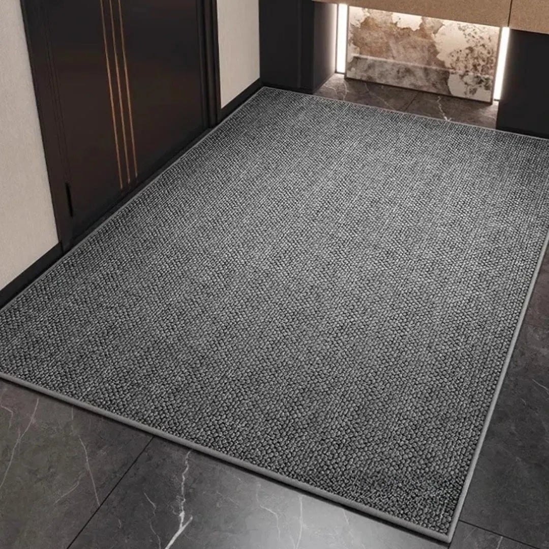 Absorbent Textured Loop Pile Bath Mat | Quick-Dry, Non-Slip, Low-Profile | Gray, Beige, Coffee, 50x80 to 80x120 cm