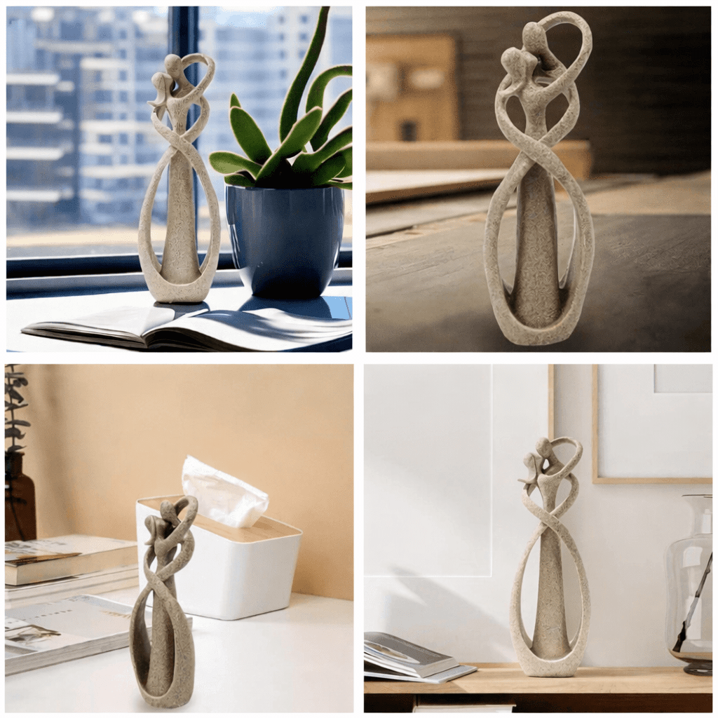 Abstract Sculpture Decorative Modern Statement with Embrace Design