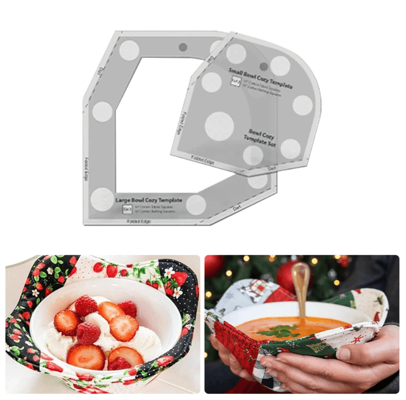 Acrylic Bowl Cover Sewing Templates | Large & Small Sizes in Types A, B, C | Fast, Microwave-Safe Reversible Covers