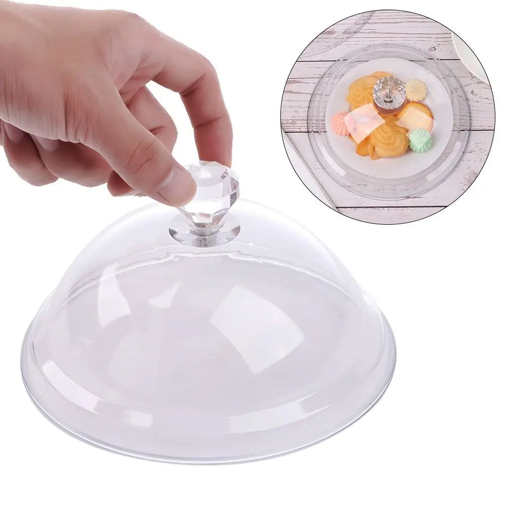 Acrylic Cake Stand with Cover | Tempered Dustproof Dome Lid | Keeps Cakes, Pastries & Fruit Fresh for Table Display