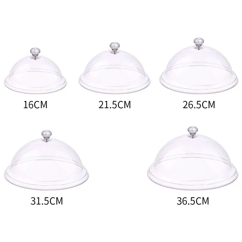 Acrylic Cake Stand with Cover | Tempered Dustproof Dome Lid | Keeps Cakes, Pastries & Fruit Fresh for Table Display