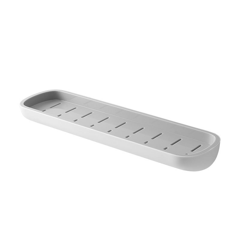 Adhesive Organiser Shelf PET Plastic | No-Drill Wall Mount with Guardrail | Waterproof Storage for Bathroom & Kitchen