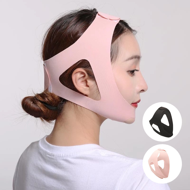 Adjustable Chin Strap Headband, Honeycomb Hexagonal Design, Breathable, Black / Pink