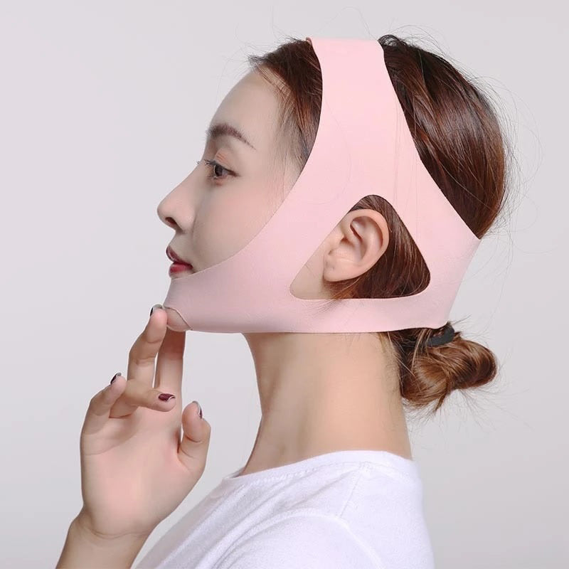 Adjustable Chin Strap Headband, Honeycomb Hexagonal Design, Breathable, Black / Pink