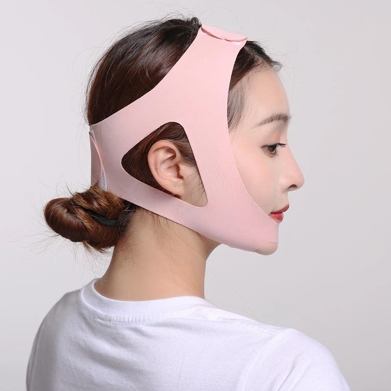 Adjustable Chin Strap Headband, Honeycomb Hexagonal Design, Breathable, Black / Pink