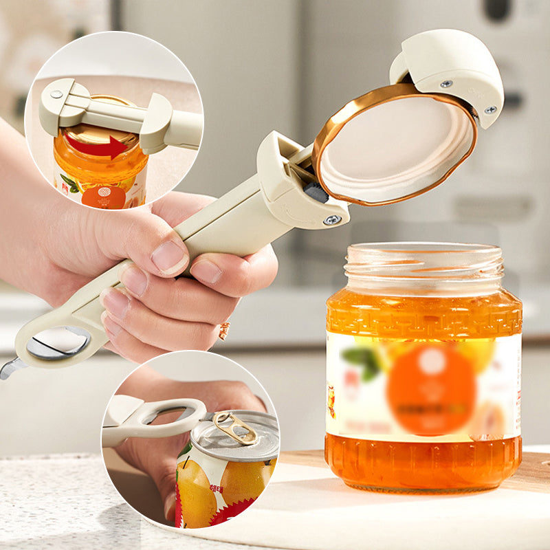Adjustable Stainless Steel Jar and Bottle Opener | Fits Lids 2.5 to 9.5 cm | Serrated Grip Prevents Hand Strain