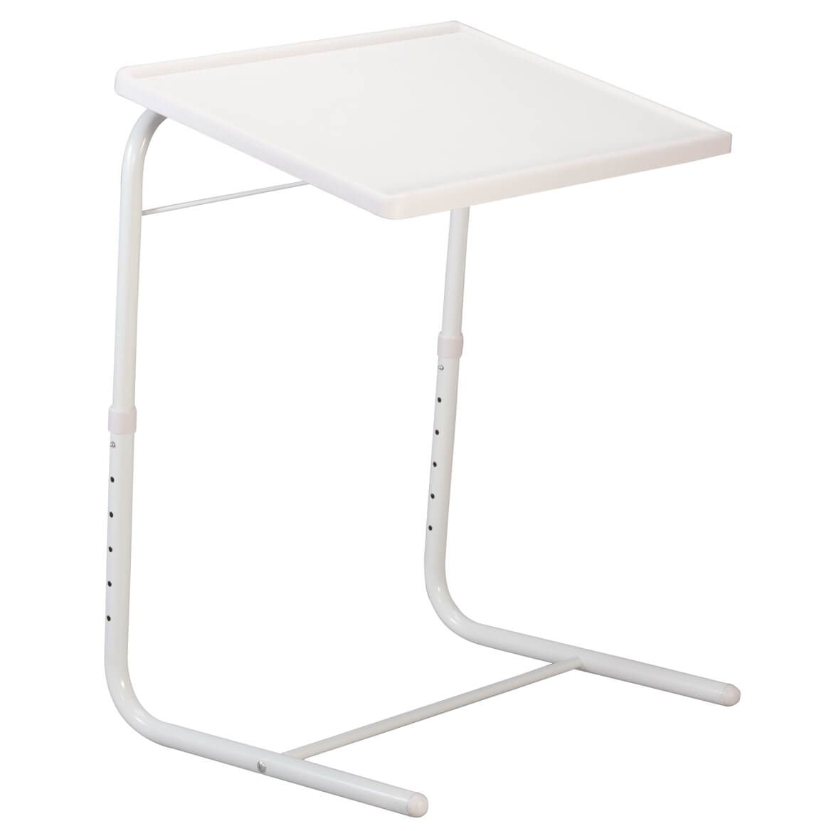 Adjustable Tray Table with 6 Heights & 3 Angles | Plastic Tray, Steel Frame, 66 cm Tall | Folds Flat, Holds 13.6 kg