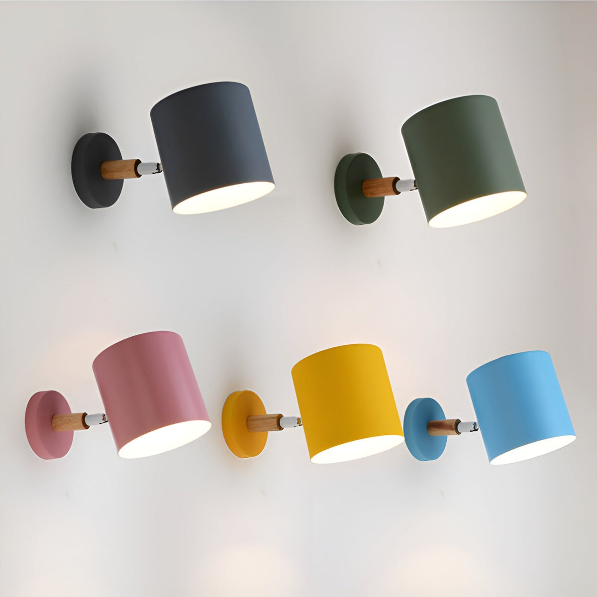 Adjustable Wall Lights | Tilting Drum Shade, Short Arm