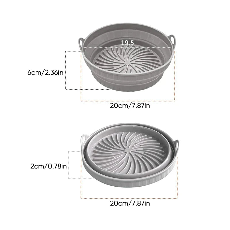 Air Fryer Silicone Grill Pan | Reusable Non-Stick Liner, Dishwasher & Oven Safe | Heat Resistant up to 232°C, BPA Free
