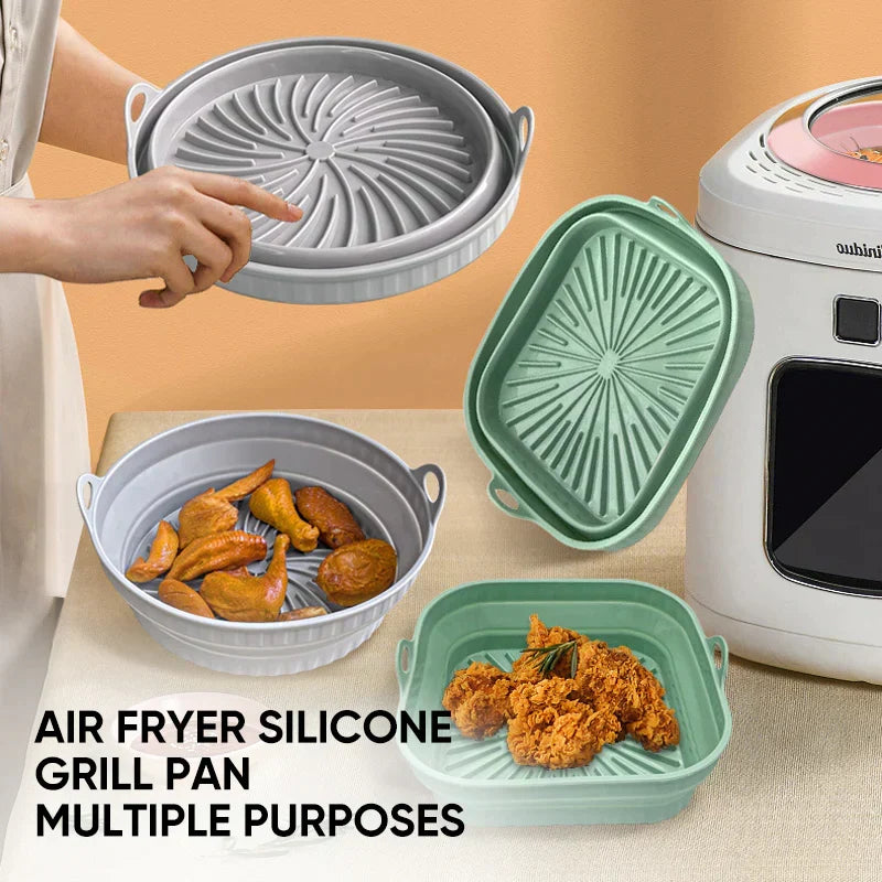 Air Fryer Silicone Grill Pan | Reusable Non-Stick Liner, Dishwasher & Oven Safe | Heat Resistant up to 232°C, BPA Free