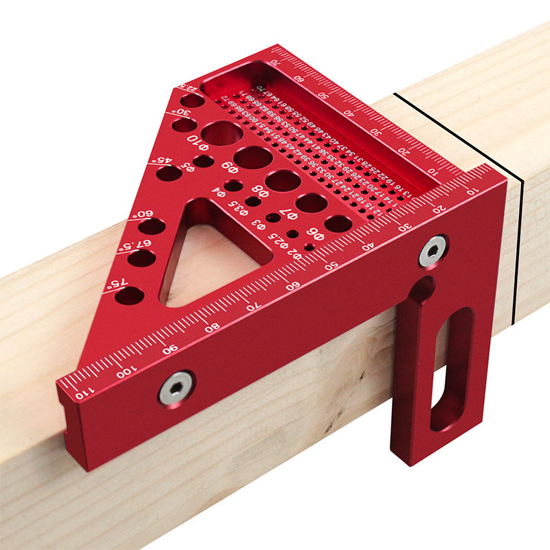 Aluminium Triangle Square Ruler | Laser-Engraved 45°/90° Scale | Rust-Resistant Alloy for Woodworking, DIY and Carpentry Projects