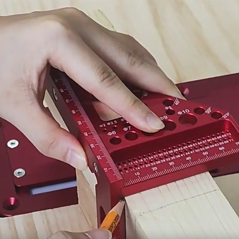 Aluminium Triangle Square Ruler | Laser-Engraved 45°/90° Scale | Rust-Resistant Alloy for Woodworking, DIY and Carpentry Projects