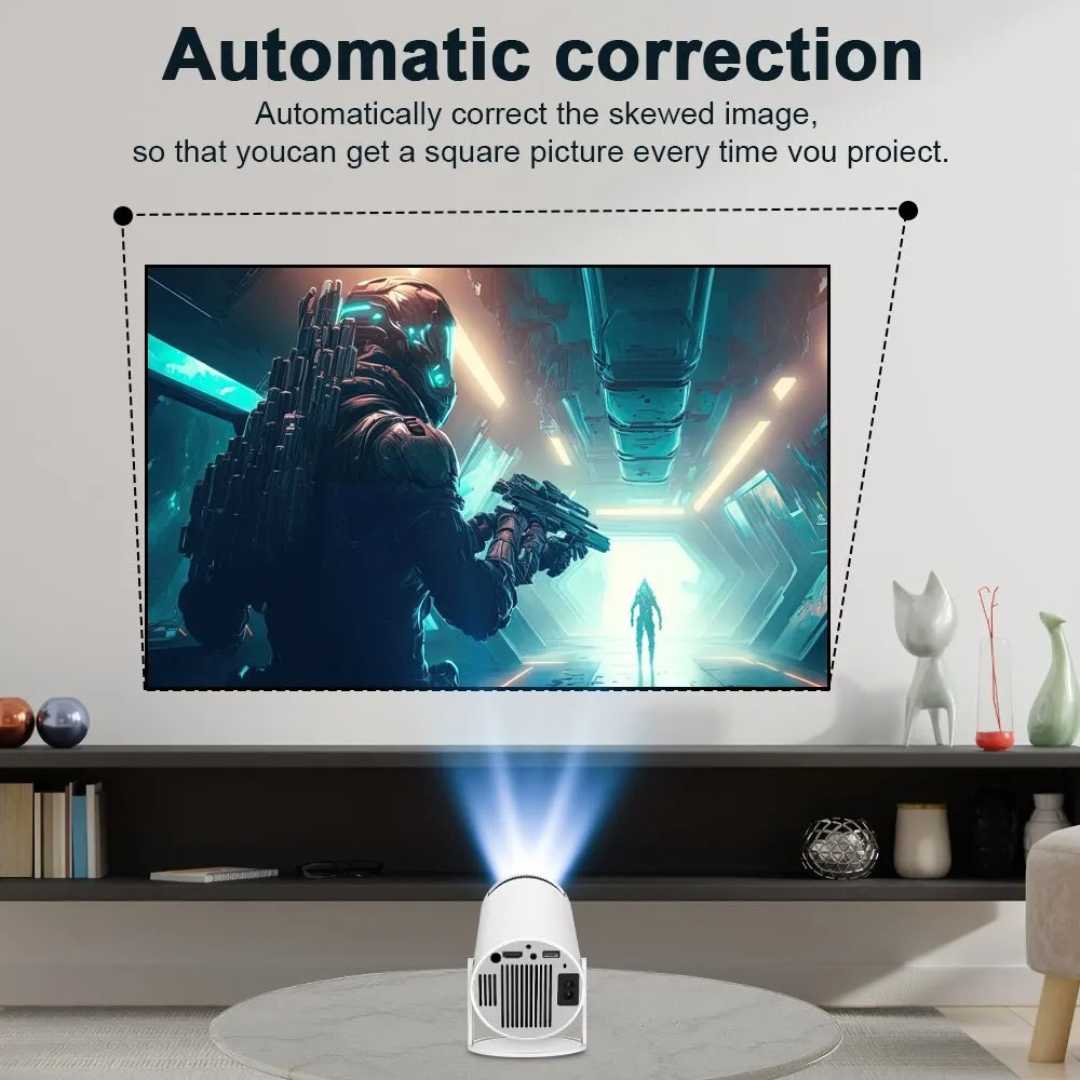 Android 11 Projector with Dual Wifi6 | 8000 Lumens, Auto Keystone Correction | Supports 4K Input, 200-Inch Screen