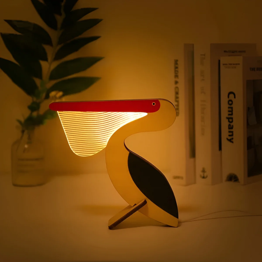 Animal LED Table Lamp | Bird Silhouette With Glowing Beak