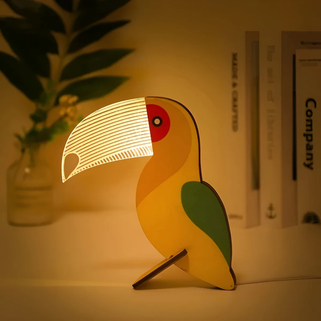Animal LED Table Lamp | Bird Silhouette With Glowing Beak