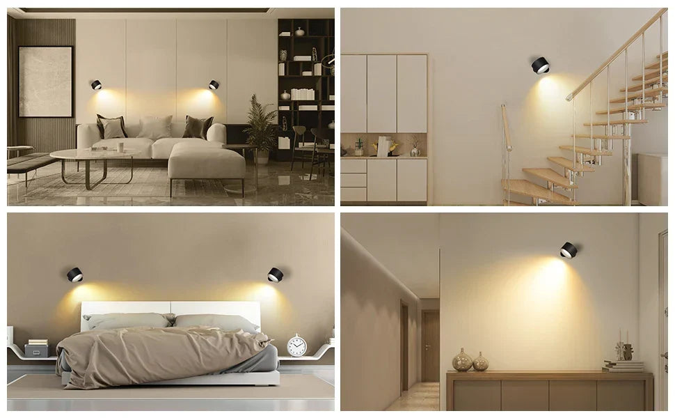 Anti-Glare LED Wall Lamp | USB Rechargeable, Touch Control & Magnetic Base | Bedside, Workspace and Cabinet Lighting