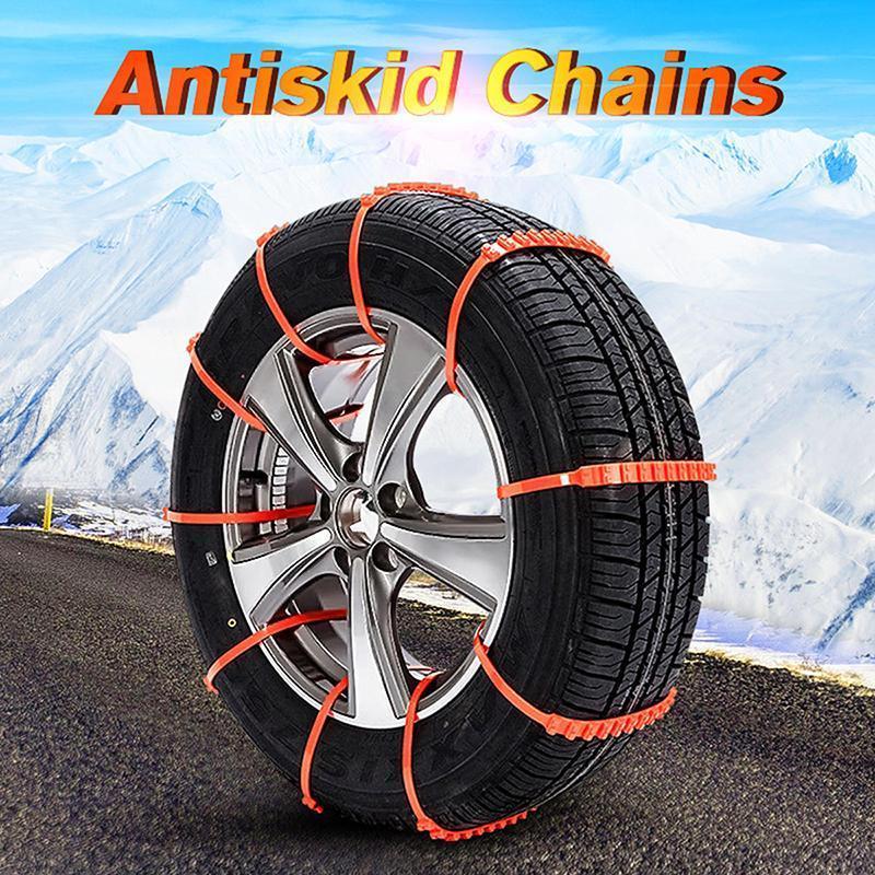 Anti-Skid Tyre Chains TPU | Fits Tyre Widths 195-295mm | Flexible, Cold-Resistant to -35C for Snow, Mud and Ice