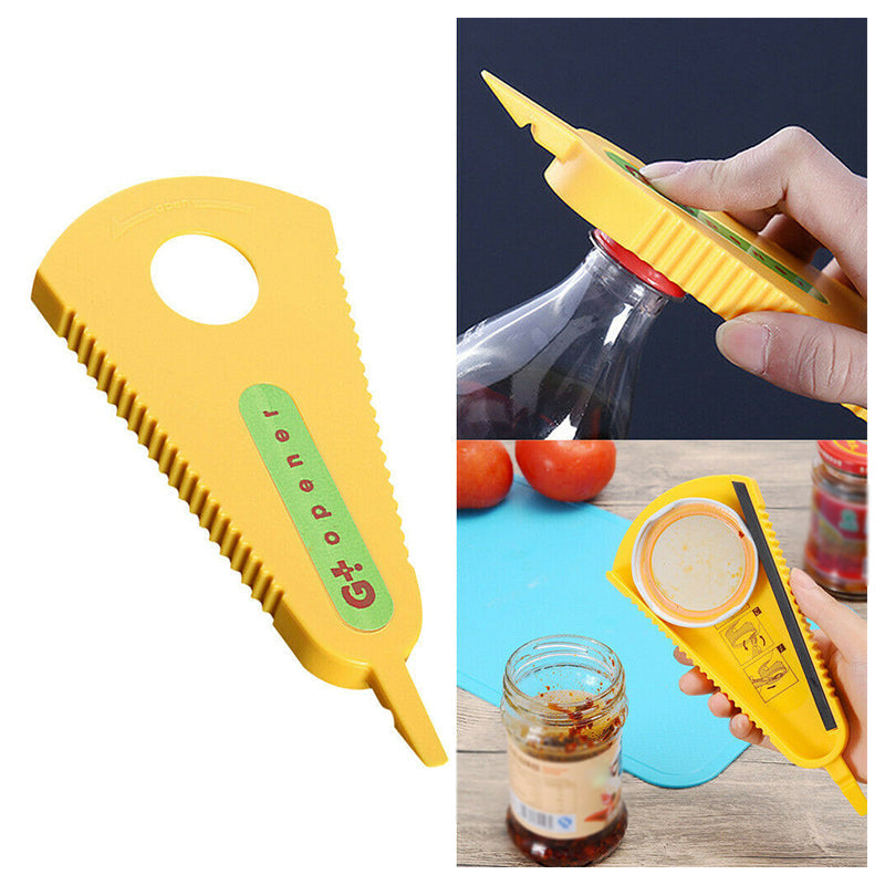 Anti-Slip Jar Opener Plastic | Rubber Teeth Grip Fits 3 Jar Sizes | Easy Opening for Weak Hands, Wet Hands, Seniors & Kids